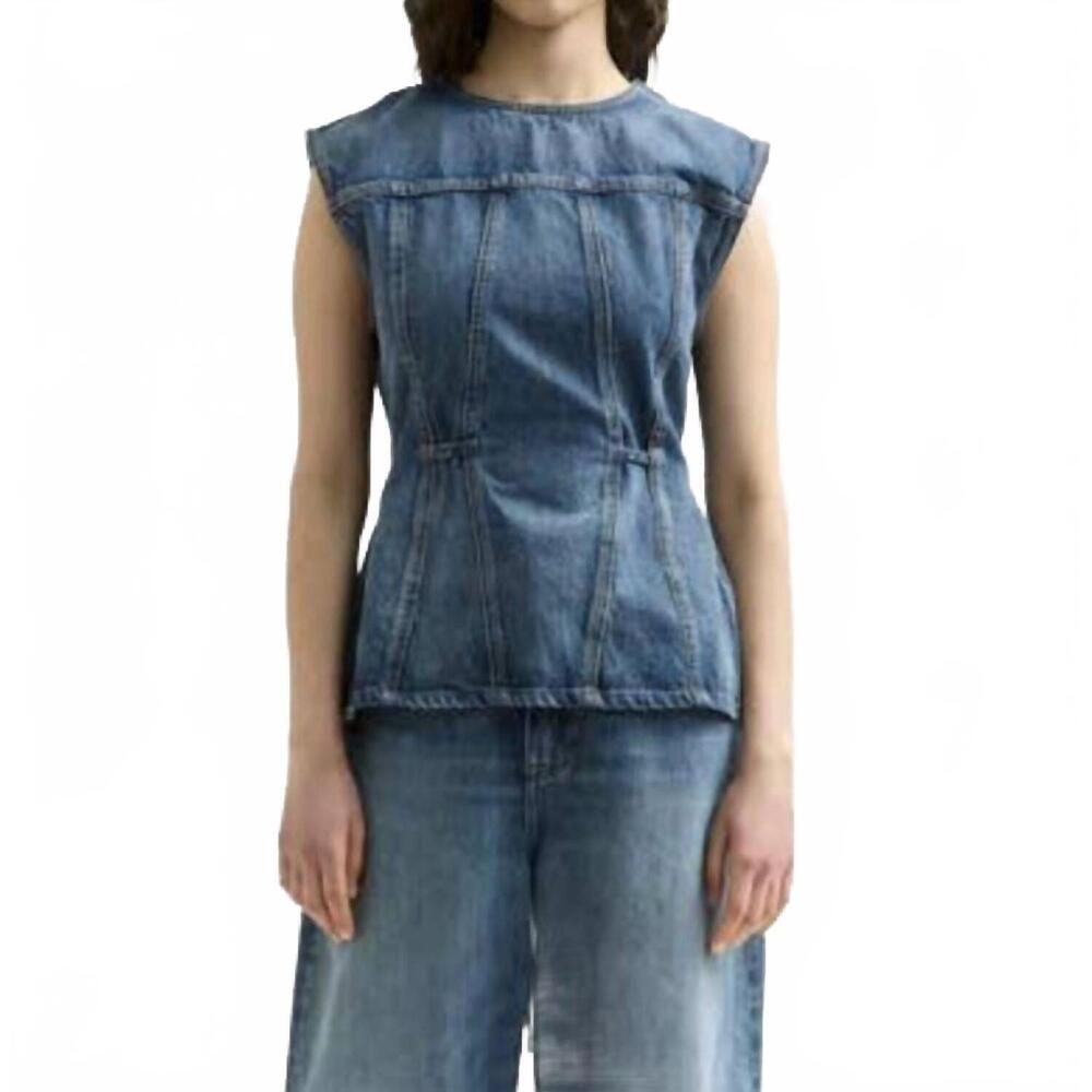 NEW DALA open back top in smoke blue